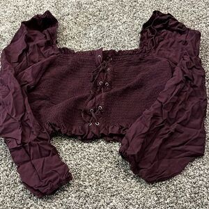 Cropped tie up long sleeve